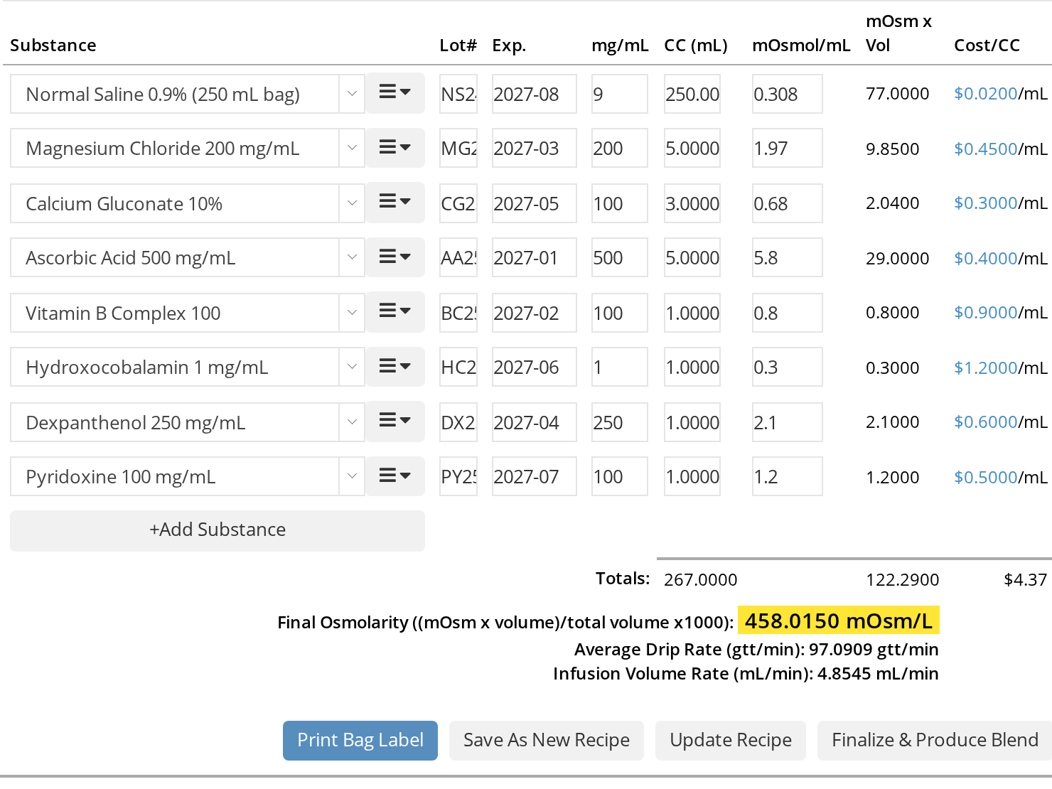 IV protocol builder